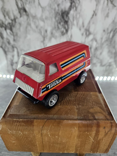 1970's Vintage Mini Pressed Steel Metal Red Tonka Van