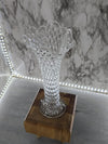 1960's Vintage Indiana Glass Clear Diamond Point Swung Vase