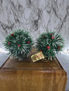 1970's Vintage SSCO Plastic Pine Needle Christmas Balls with Red Berries- Made in Hong Kong