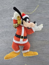 Vintage Walt Disney Christmas Figurine Flocked Goofy with Bell Christmas Ornament