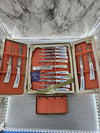 1960's Vintage Lifetime Cutlery Corporation Blue Cornflower Cutlery set in Original Box