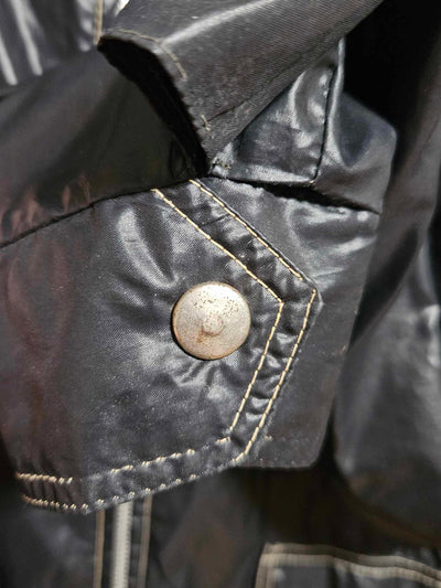 1970's Vintage Nylon Johnnie Owens Buccaneer Black Windbreaker Motorcycle jacket