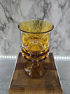 1970's Vintage Amber Indiana Glass King Crown Thumb Print Glasses set of 4