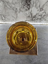 1970's Vintage Amber Indiana Glass King Crown Thumb Print Glasses set of 4