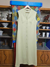 1960's Vintage Lime Green sleeveless button up dress