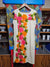 1970's Vintage White Maikai Barkcloth Hawaiian Sleeveless Dress with Flowers