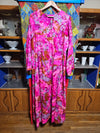 1970's Vintage Pink Floral Maxi Dress