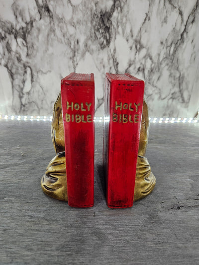 1960's Vintage Ceramic Sand filled Bible Bookends- Made in Japan