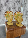 1970's Vintage Enesco Ceramic Turkey Candle Holders- made in Japan