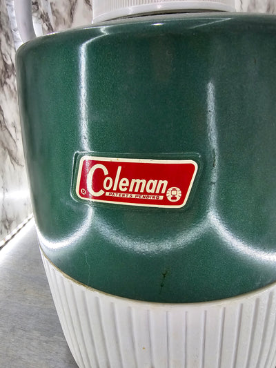 1966 Vintage Coleman Snow-Lite Green 2 Gallon Drink Jug with cup in original box