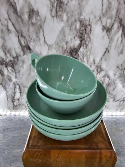 1950's Vintage Green Aztec Melamine Dinner Ware