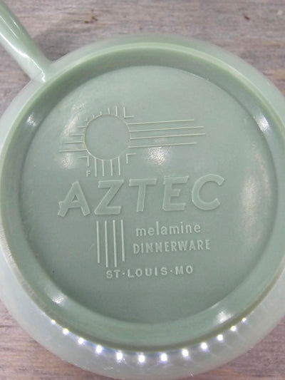 1950's Vintage Green Aztec Melamine Dinner Ware