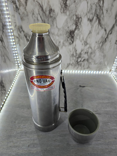 1975 Vintage  Uno-Vac Stainless Steel Metal Thermos