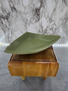 1950's Vintage USA Pottery Ceramic Green Trinket  Dish