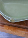 1950's Vintage USA Pottery Ceramic Green Trinket  Dish