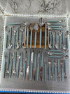 1980's Vintage 42 Piece Plastic Handled Teal Silverware Set