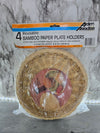 1980's  Vintage Reusable Bamboo Paper Plate Holders in Original  Package