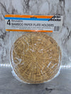 1980's  Vintage Reusable Bamboo Paper Plate Holders in Original  Package