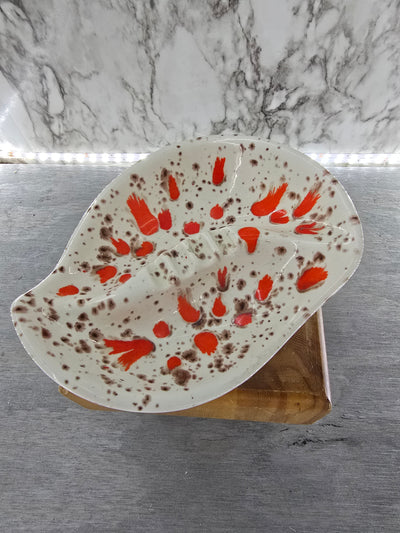 1970's Vintage Ceramic Amoeba Speckled Ash Tray