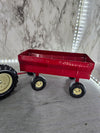 1970's Vintage International Pressed Steel Red Die Cast Row Crop Toy Tractor with Hay Wagon