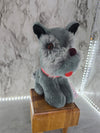 1970's  Vintage Stuffed Toy Grey Schnauzer Dog Musical Toy Stuffie