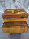 1940's Antique J.B.Deere Cedar Craft "Pins and Buttons" Wooden Souvenir  Box