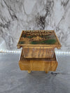 1946 Vintage Plastic Wood Grained Christian saying Napkin Holder