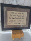 Vintage Framed Handmade Cross Stitch Artwork with lovely saying