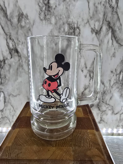 Vintage Walt Disney  Productions Mickey Mouse Clear Glass RootBeer Mug