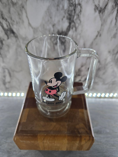 Vintage Walt Disney  Productions Mickey Mouse Clear Glass RootBeer Mug