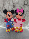 1980's Vintage Walt Disney Mickey and Minnie Mouse  Learn to Dress Me Dolls by Mattel