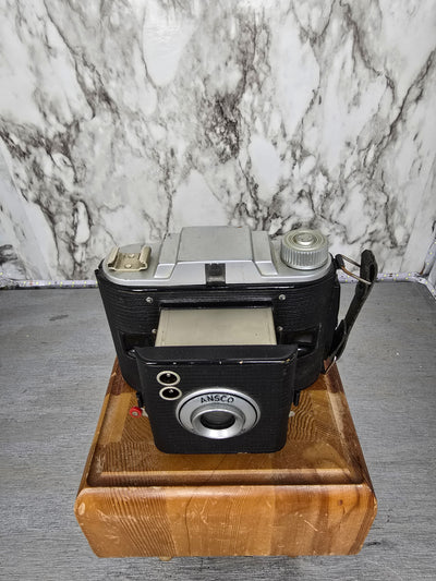 1940's Vintage Art Deco Styled Ansco Flash Clipper Camera with Leather Case