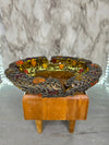 1960's RARE Anchor Hocking Amber Glass Sereno Spaghetti String Berry Gems Ashtray Bowl