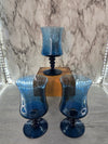 1980's Richmond Blue Water Goblets by Colony- set of 3