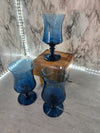 1980's Richmond Blue Water Goblets by Colony- set of 3