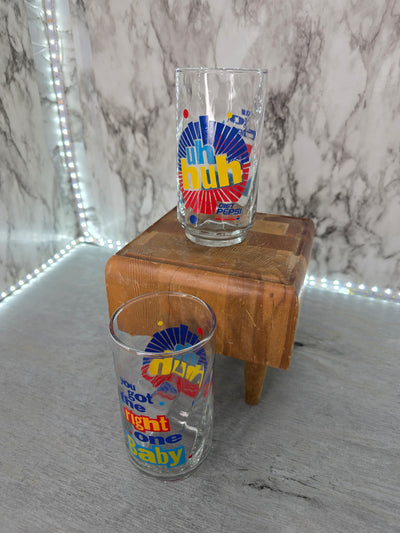 1990's Diet Pepsi "You got the Right One Baby" Glasses- set of two