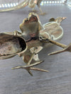 1950's  Silver Plated Metal Pheasant Bird Figurines-set of 2