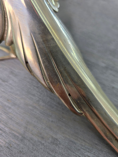1950's  Silver Plated Metal Pheasant Bird Figurines-set of 2