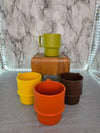 1970s  Tupperware Stackable Coffee  Mugs- set of four
