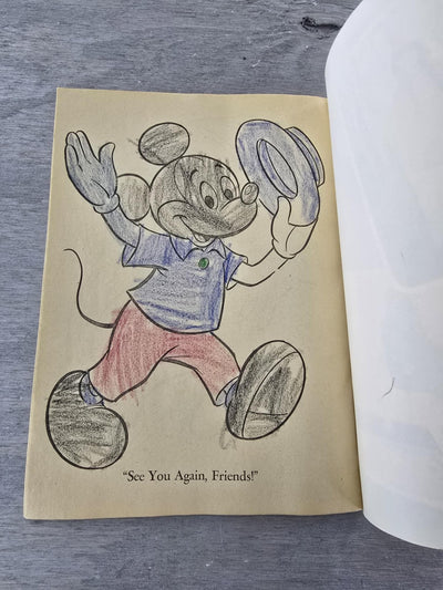 1970's Disney Mickey Mouse Club Coloring Book "Mouseketeer Mad cops" 36 pages