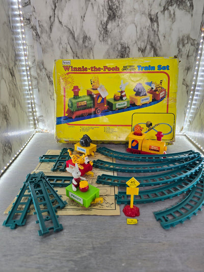 1980's Walt Disney Winnie The Pooh Battery Powered Train Set by Sears