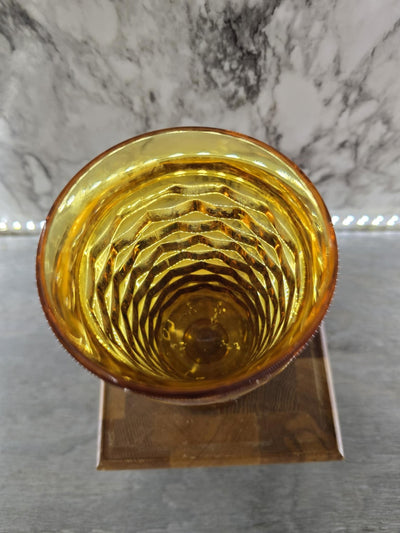1970's Indiana Glass Amber Whitehall Cubist Colony Water Glasses set of 5