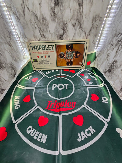1969 "Tripoley- the original game of Michigan Rummy/ Hearts/ Poker" game board