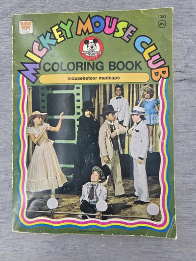 1970's Disney Mickey Mouse Club Coloring Book "Mouseketeer Mad cops" 36 pages