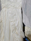 1960's Vintage flowy lace and satin high necked wedding dress with train