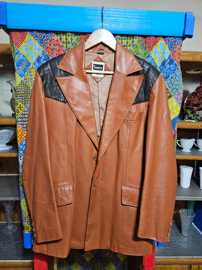 1970's Vintage Sears Two-toned Leather jacket