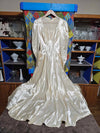 1940's Vintage Liquid Slipper Satin Gold Ivory Wedding dress with train