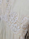 1960's Vintage gold tone lace wedding dress with pearl accents