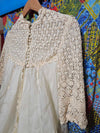 1960's Vintage off white Daisy laced Wedding dress with train