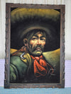 1970's Vintage MCM Original Velvet painting of a Bandido signed by the Artist Marcos Amero